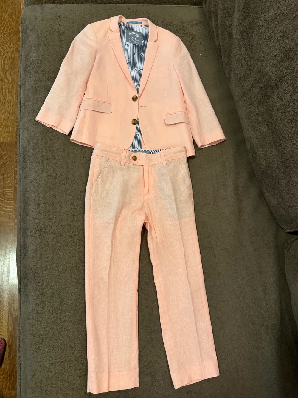 Appaman Peach Blazer with Playful Striped Lining